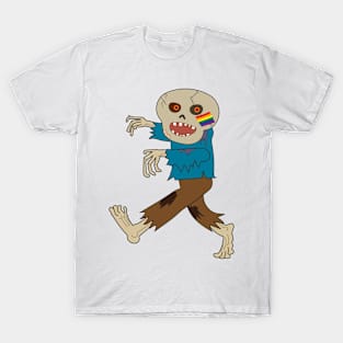 Gay pride Halloween ghost monster. Funny cartoon drawing animation. T-Shirt